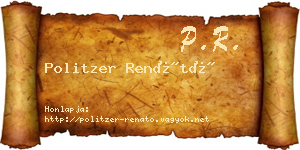 Politzer Renátó névjegykártya